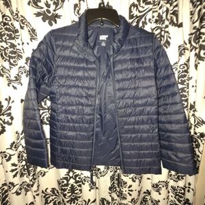 Lands End Youth Quilted Puffer Jacket - Deep Blue L (10-12)